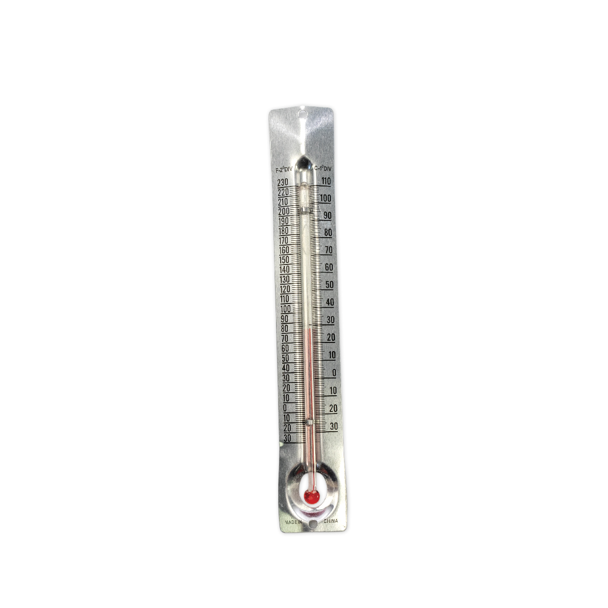 Room Thermometer with Flat Metal Back, Celsius - Fahrenheit